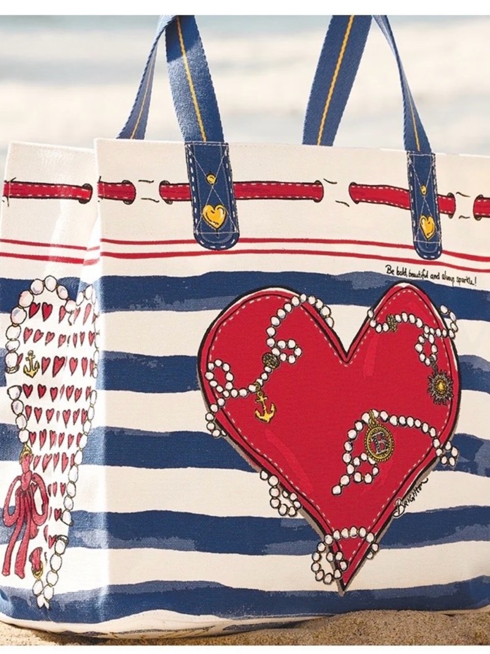 Brighton Striped Love Can as Tote - NWT - Picture 3 of 5